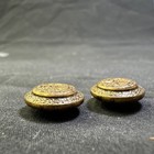 Antique Embossed Brass Button 15mm With Art Nouveau Floral Design Set Of 2