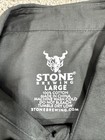 New  Stone Brewing Shirt Button Up Collar Work Shirt Grey Mens Size L