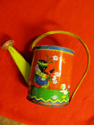 Vintage 1950 s Ohio Art Tin Litho Native American Indian Girl-ducks Watering Can