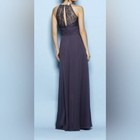 Nwt Long High-neck Lace   Poly Chiffon Navy  Bridesmaid Dress Size 12
