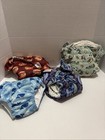 Lot 4 Bulk 3 Cloth Reusable Baby Diapers   1 New Swimming Diaper  Name Brands