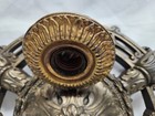 Antique Victorian Ceiling Flushmount Light Fixture 3 Bulbs Cast Metal W brass
