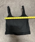 Goqq Women   s Black Ribbed Wireless Sports Bra Size L Nylon spandex