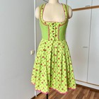 Bavarian Floral Button Up Trachten Dress German Folk Alpine Oktoberfest Dirndl
