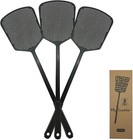 Rubber Fly Swatter Long Fly Swatter Pack Fly Swatter Heavy Duty  3 Pack   blac