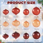 Vintage Textured Glass Baubles 12pcs  Brown Amber Mocha For Christmas Tree Decor