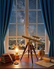 Vintage  Nautical Maritime Brass Telescope Wooden Tripod Decor Antique Style Gif