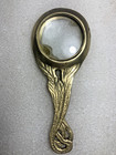 Vintage Art Nouveau Hand Magnifying Glass With Brass Frame Nude Lady 6  
