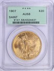 1907 Gold  20 Double Eagle  pcgs Au58  Rare First Year Of Issue  free Shipping  