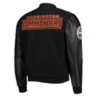 Men s Washington Commanders Letterman Black Jacket Wool Leather Sleeves Varsity