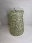 Vintage Mcm Spaghetti String green Glass Pitcher 9 5 