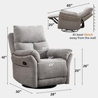 Ebello 360   Swivel Rocker Manual Recliner Chair Nursery Glider Silver Grey Chair