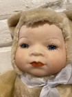 Vintage Bear Doll With Porcelain Face And Fur Plush Body