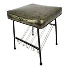 Vintage Mcm Pearl Wick Valet Vanity Stool Seat Butler Shoe Rack Stand Ottoman 