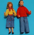 Caco German Vintage Dollhouse Miniature Doll Family 1970 s Mom   Dad