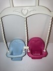 Fisher Price Loving Family Dollhouse 1993 Double Porch Swing Pink Blue Twin Baby
