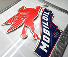 Vintage Mobil Oil Gasoline Sign Pegasus Motor Oil Gas Pump Porcelain Large Sign