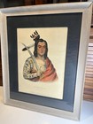 Original Mon-ka-ush-ka  A Sioux Chief Native American Mckenney Hall Print Framed