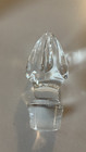 Vintage Heavy Clear Solid Crystal Glass Pointed Top Bottle Stopper 4 1 4     Tall