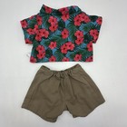 Build A Bear Floral Flower Hawaiian Shirt Top Tan Pants Shorts Teddy Boy Clothes