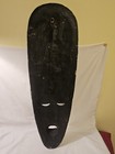 Vintage Wooden Hand Carved Tribal Mask Wall Art 19 Inches Tall Floral