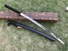 Handmade Japanese Samurai Katana Sword Damascus Folded Steel Sharp Full Tang