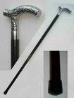 Vintage Silver Brass Handle Wooden Walking Stick Victorian Antique Cane Style