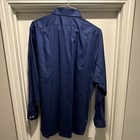Van Heusen Lux Sateen Men s Blue Solid Dress Shirt 17 5 34 35 Regular Fit