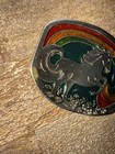 Vintage 1970   s Rainbow Unicorn Belt Buckle  2233a Preowned