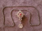 Antique 19th C Balkan Greek Ottoman Era Orthodox Filigree Silver Encolpion Cross