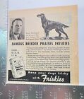 Friskies Dog Food Vintage Print Ad 40s Gordon Setter Porter Washington Breeder