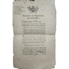 Rare 18th Century French Legal Document - Road Maintenance Order  1798 