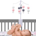 Bedtime Originals Blossom Pink gray Pom Pom Musical Baby Crib Mobile Soother Toy
