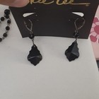 Cookie Lee Black Beaded Tiered Necklace And Drop Earring Jewelry Set 25615
