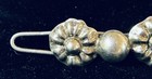 Vintage Modernist Mexico Sterling Silver Hair Clip Barrette Floral Motif Signed