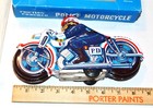 Vintage  Tin Police Motorcycle Friction Powered W box