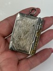 Antique 1902 Ceb   Co Silverplated Vesta Case match   Stamp Holder Book Shaped