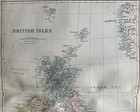 1891 British Isles Original Antique Hand Coloured Map By G w  Bacon