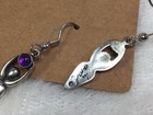 Sterling Silver Goddess Jane Iris Purple Amethyst Drop Dangle Earrings Signed