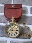 Antique Brass Pocket Watch Victoria 1875 Vintage With Leather Box Occasion Gift