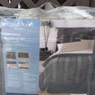 Mainstays Queen Bed-in-a-bag Barrett Ii 6-piece Set Cotton Rich Black Beige