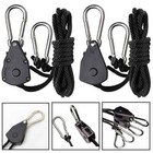 2x Light Hanger Roller 75 Lbs Rope Ratchet For Hanging Plant Grow Light 1 8 Inch