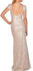 Badgley Mischka 10 Blush Lace Sequin Cocktail Formal Dress Gown Msrp  890