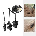 72cc 4hp Fence Post Hole Digger Gas Power Earth Auger Ground  6 10 12 Drill Bits