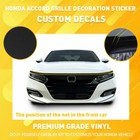 Chrome Delete Blackout Overlay For 2018-20 Honda Accord Front Grill Trim
