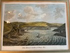 Antique 1787 Copper Engraving Fowey Cornwall Castle Town Haven J  Newton