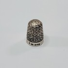 Antique Sterling Silver Thimble Size 8 Cross Hatch Floral Pattern 5 7g