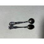 Vintage Sterling Silver Spoon Brooch Pins Set Of 2 Ornate Miniature Jewelry