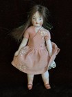 Antique German Miniature 3 125    All Bisque Dollhouse Girl Doll