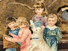 Kids W  Animal Victorian Die Cut Scrap - L2